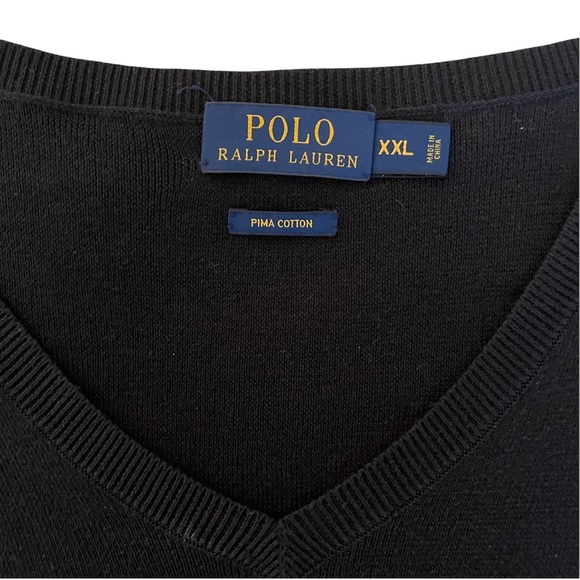 Ralph Lauren V Neck Sweater mens XXL black - Picture 3 of 7